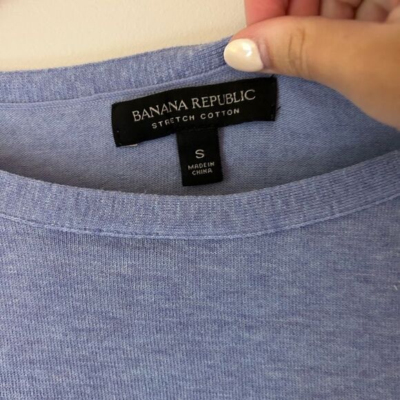 Banana Republic Stretch Cotton Blue Lightweight Sweater - Picture 2 of 3